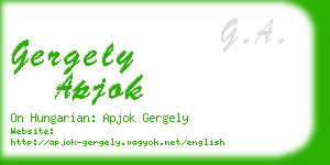 gergely apjok business card